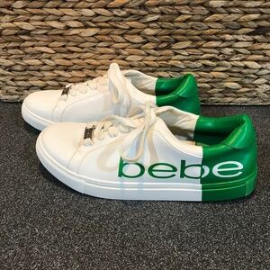 Bebe Sport Green & White Signature "Charley" Sneakers